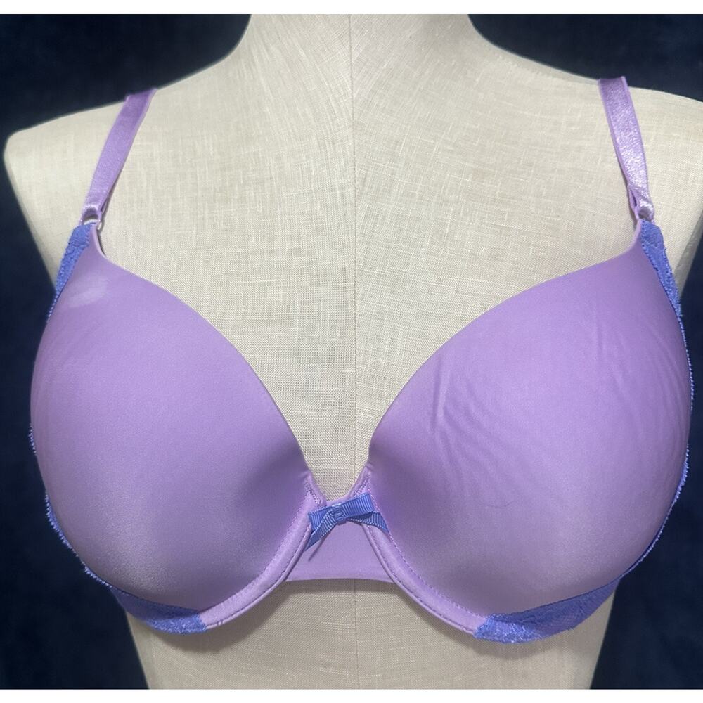 Victoria's Secret Lilac Purple Lace Demi Bra 34DD Underwire